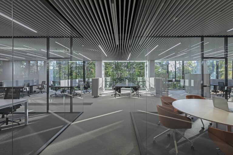 Lowfat architecture + interiors completes Motodynamics headquarters with a dynamic lighting installation