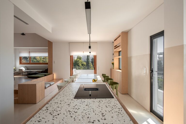 Luminous Minimal: Natural light floods this newly renovated family apartment in Voula, Athens