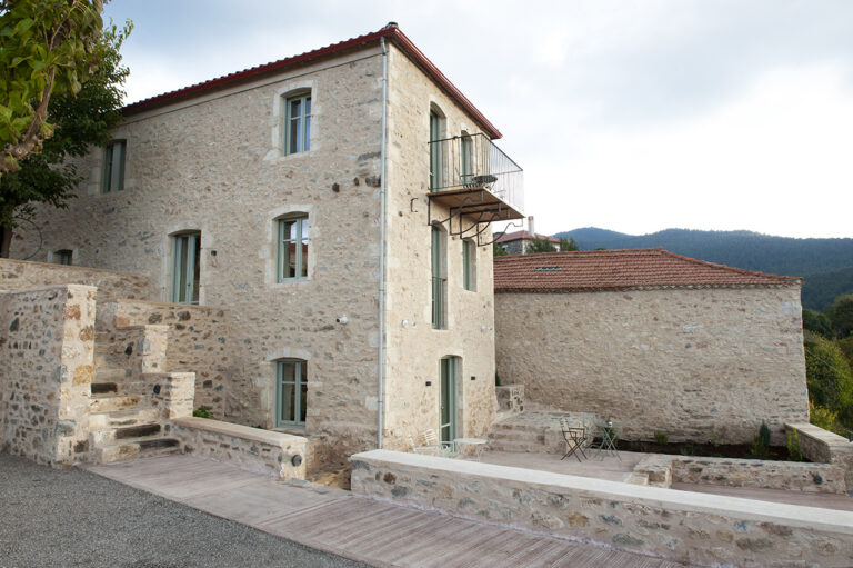 Etsi Architects convert four early 20th century stone buildings into a stunning guesthouse in rural Greece
