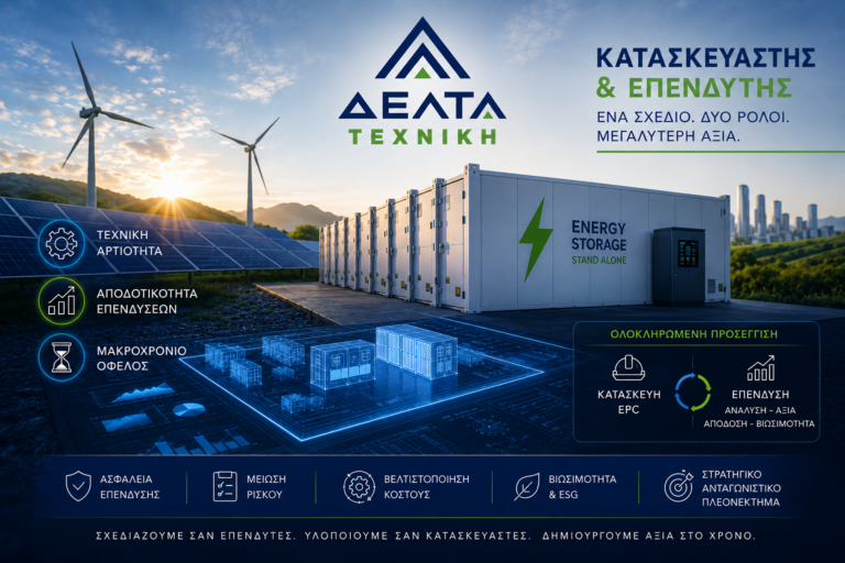 Κατασκευαστής & επενδυτής: Ένας κρίσιμος παράγοντας επιτυχίας για τη Δέλτα Τεχνική
