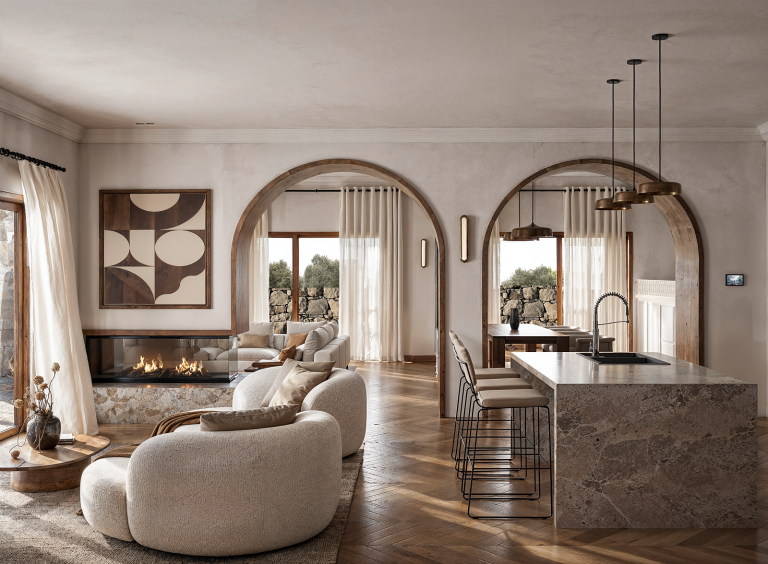 Eftekton Architects Sculpt Warm, Earthy Interiors inside Arched Karpathian Residence